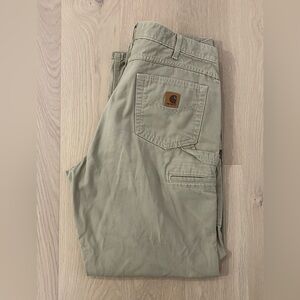 Carhartt B159 GKH Loose Fit Canvas Carpenter Khaki Work Pants - Size 38x34